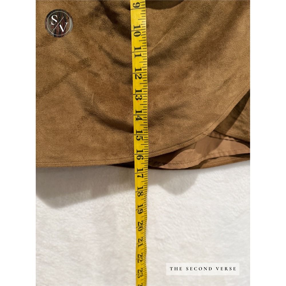 Abercrombie & Fitch Vegan Suede Mini Skirt Wrap Western Boho Size Medium - Picture 7 of 10